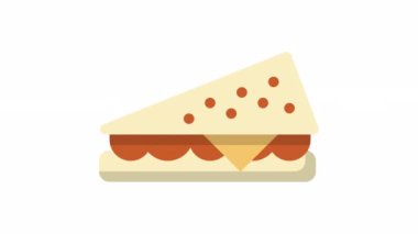 Şeffaf arkaplanda sandviç, fırın canlandırmalı simge.