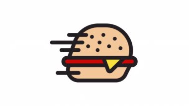 Şeffaf arkaplanda yiyecek sevkiyatı simgesi.