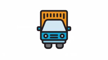 Pickpick, Transport Lojistik canlandırma simgesi şeffaf arkaplanda.