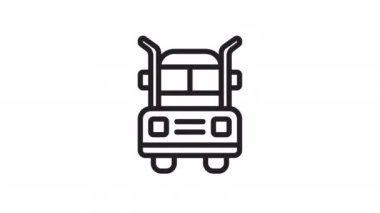 Kamyon, Ulaştırma Lojistiği şeffaf arkaplanda canlandırılmış simge.