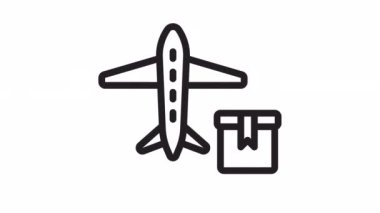 Şeffaf arkaplanda kargo, Ulaşım Lojistik canlandırma simgesi.