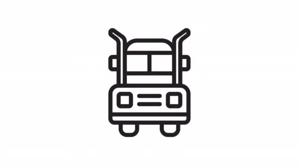 Truck Transport Logistics Animated Icon Transparent Background — Stock Video