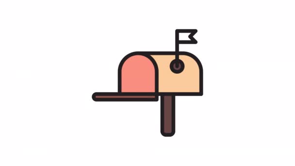 Γραμματοκιβώτιο Ταχυδρομική Υπηρεσία Κινούμενο Εικονίδιο Διαφανές Φόντο — Αρχείο Βίντεο