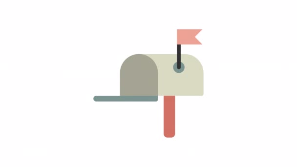 Почтовый Ящик Анимированная Иконка Почтовой Службы Прозрачном Фоне — стоковое видео