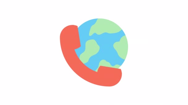 Internationell Call Global Logistic Animerad Ikon Transparent Bakgrund — Stockvideo