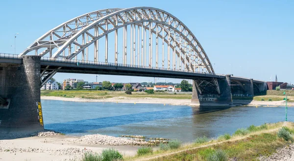 Nijmegen Países Bajos Agosto 2022 Río Waal Bajo Puente Waal — Foto de Stock