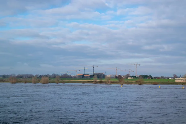 Nijmegen Gelderland Niederlande Januar 2023 Bauarbeiten Hochhäusern Mit Kränen Vor — Stockfoto