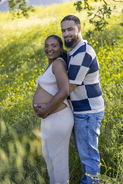 Işıl ışıl bir yaz gününde, bir çift hamileliklerini kutlar. Kocalar eşlerine sarılır. Bebek çarpması, yeşillik, mutluluk ve beklentinin somutlaştığı açık hava ortamında.