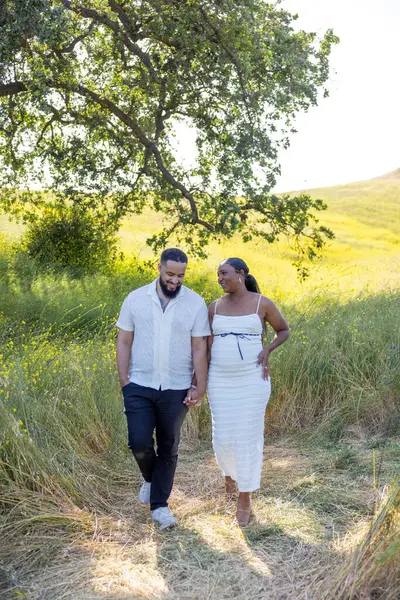 Neşeli hamile bir çift güneşli bir tarlada dolaşır, doğayı ve birbirlerini kucaklarlar, yazları güzelliği ve yaklaşan ebeveynliğin heyecanını kutlarlar, aynı zamanda değerli anılar yaratırlar.