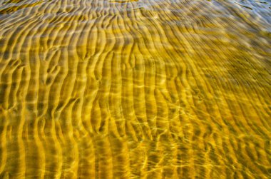 Su boyunca uzanan kumda harika arka plan tuhaf desenleri var. Yatay oryantasyon fotoğraf kağıdı için uygun..