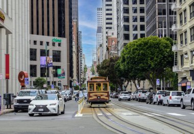 San Francisco ABD California 30 Mayıs 2023 tramvayı şehrin ilgi odağı..