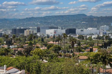 Kaliforniya ABD 17 Mayıs 2023 Los Angeles manzaralı film müzesinin gözlem güvertesi.