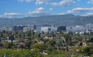 Kaliforniya ABD 17 Mayıs 2023 Los Angeles manzaralı film müzesinin gözlem güvertesi.