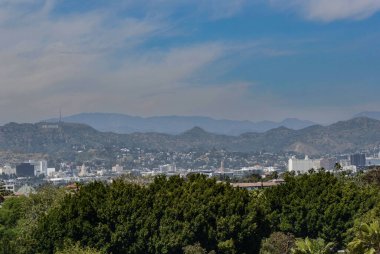 Kaliforniya ABD 17 Mayıs 2023 Los Angeles manzaralı film müzesinin gözlem güvertesi.