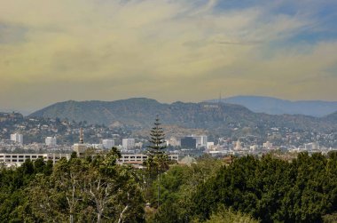 Kaliforniya ABD 17 Mayıs 2023 Los Angeles manzaralı film müzesinin gözlem güvertesi.