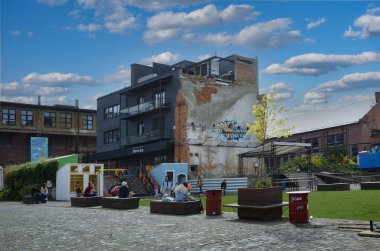 Ukrayna Lviv 04.29.2023 Pravda Bira Fabrikası Lviv bölgesi çeşitli tesislere sahiptir..