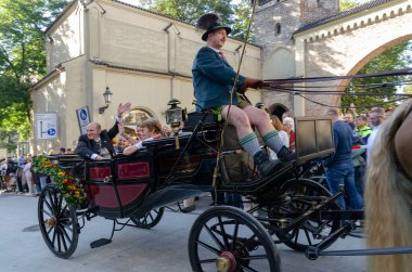 Germany Munich 21.09.2024 traditional procession of brewers on the occasion of the opening of the Oktovbefest. clipart