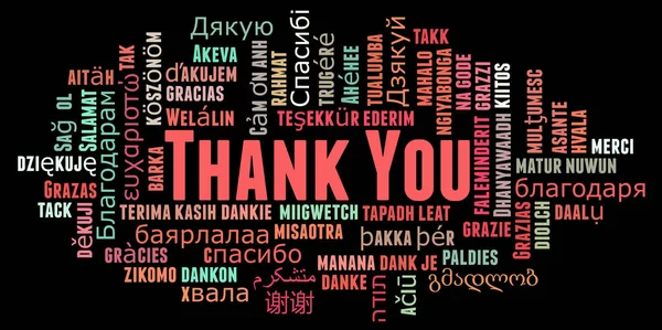 Thank You Different Languages Word Cloud Concept Black Background ストックフォト
