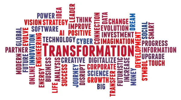 Transformation Word Cloud Concept White Background Foto Stock Royalty Free