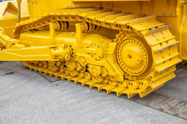 Continuous Metal Tracks Bulldozer Yellow Caterpillar — Stock Photo, Image