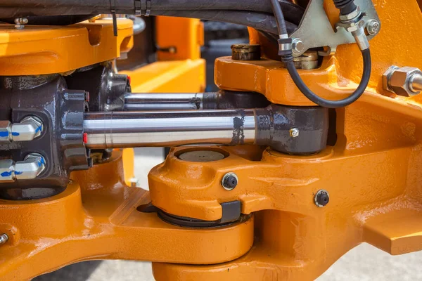Detail Hydraulic Construction Equipment Hydraulic Piston System — Stock Photo, Image