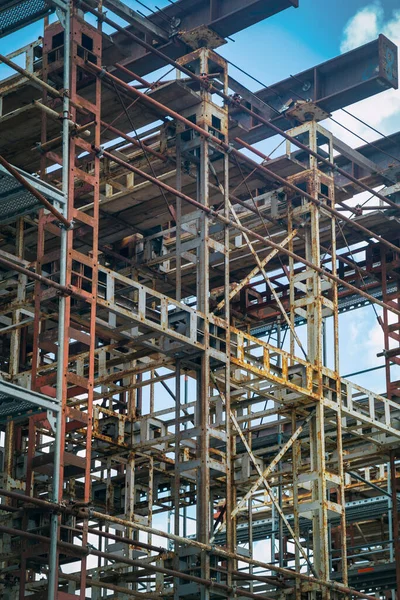 Metalen Structuur Bouwplaats Abstract Bouwnijverheid — Stockfoto