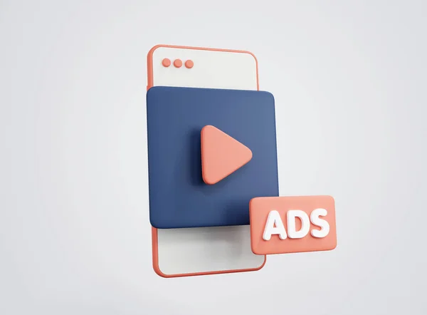 Iklan Online Yang Ditampilkan Ponsel Iklan Digital Dan Konsep Pemasaran — Stok Foto