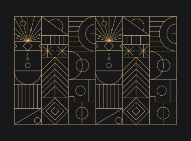 Modern geometrik sanat deco. Vektör soyut geometrik arkaplan. Vektör illüstrasyonu. 