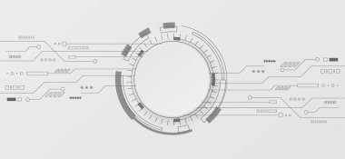 Soyut teknoloji geçmişi. Yüksek teknoloji dijital ve iletişim konsepti. Devre çizgisi olan vektör arkaplan tasarımı. Vektör illüstrasyonu.
