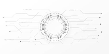 Soyut teknoloji geçmişi. Yüksek teknoloji dijital ve iletişim konsepti. Devre çizgisi olan vektör arkaplan tasarımı. Vektör illüstrasyonu.