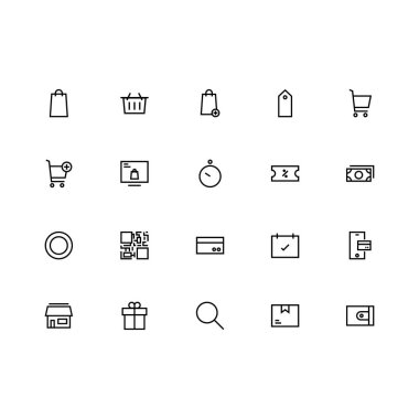 E-ticaret Icon set. Vektör çizim.