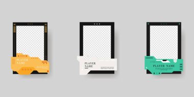 Oyuncu çerçevesi şablonu koleksiyonu. Oyun kartı çerçeve tasarımı.