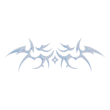 Üç boyutlu soyut neo kabile şekli. Estetik y2k siber gotik stil. 3 Boyutlu Hazırlama