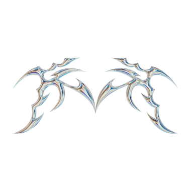 Üç boyutlu soyut neo kabile şekli. Estetik y2k siber gotik stil. 3 Boyutlu Hazırlama