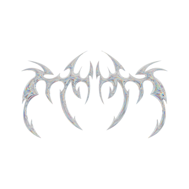 Üç boyutlu soyut neo kabile şekli. Estetik y2k siber gotik stil. 3 Boyutlu Hazırlama