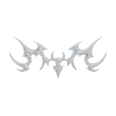 Üç boyutlu soyut neo kabile şekli. Estetik y2k siber gotik stil. 3 Boyutlu Hazırlama