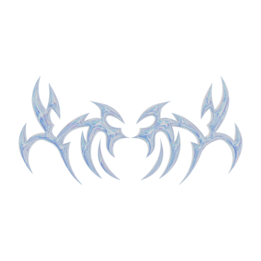 Üç boyutlu soyut neo kabile şekli. Estetik y2k siber gotik stil. 3 Boyutlu Hazırlama