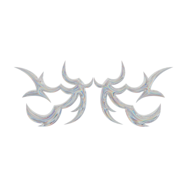 Üç boyutlu soyut neo kabile şekli. Estetik y2k siber gotik stil. 3 Boyutlu Hazırlama