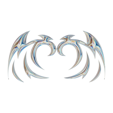 Üç boyutlu soyut neo kabile şekli. Estetik y2k siber gotik stil. 3 Boyutlu Hazırlama