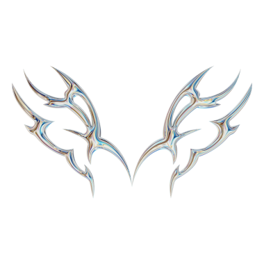 Üç boyutlu soyut neo kabile şekli. Estetik y2k siber gotik stil. 3 Boyutlu Hazırlama