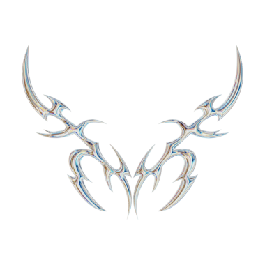 Üç boyutlu soyut neo kabile şekli. Estetik y2k siber gotik stil. 3 Boyutlu Hazırlama