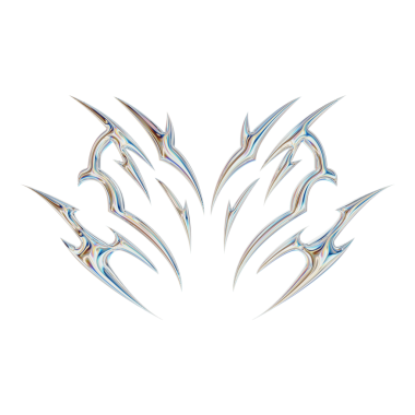 Üç boyutlu soyut neo kabile şekli. Estetik y2k siber gotik stil. 3 Boyutlu Hazırlama