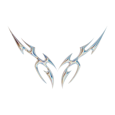 Üç boyutlu soyut neo kabile şekli. Estetik y2k siber gotik stil. 3 Boyutlu Hazırlama