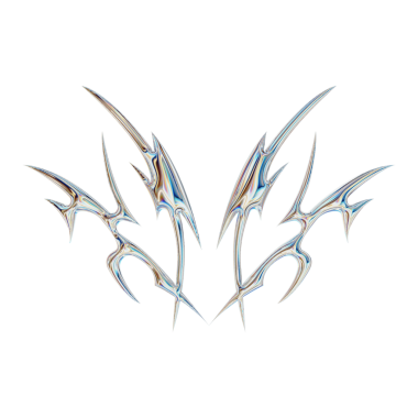 Üç boyutlu soyut neo kabile şekli. Estetik y2k siber gotik stil. 3 Boyutlu Hazırlama