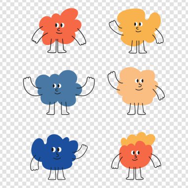 Sevimli karikatür karakteri. Komik çizgi film karakteri çizimi.