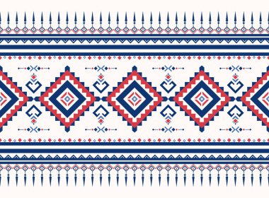 Geometrik etnik oryantal model arka planı. Doku, ambalaj, giysi, batik, kumaş, duvar kağıdı ve arkaplan tasarımı. Kalıp nakış tasarımı.