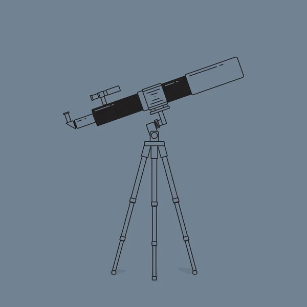 Ilustração Vetorial Telescópio Design Arte Linha — Vetor de Stock