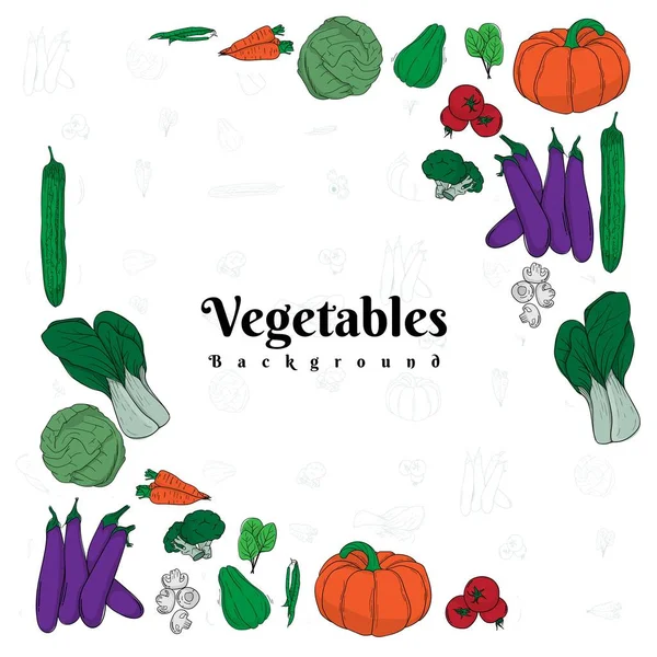 Modèle Fond Design Avec Des Légumes Coloré — Image vectorielle