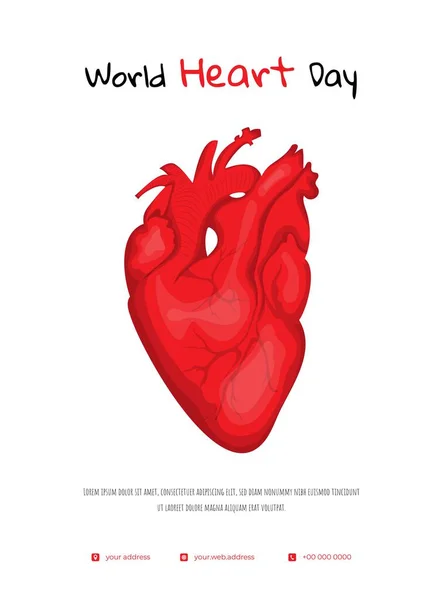Diseño Corazón Humano Diseño Rojo Dibujos Animados Para Plantilla Salud — Vector de stock