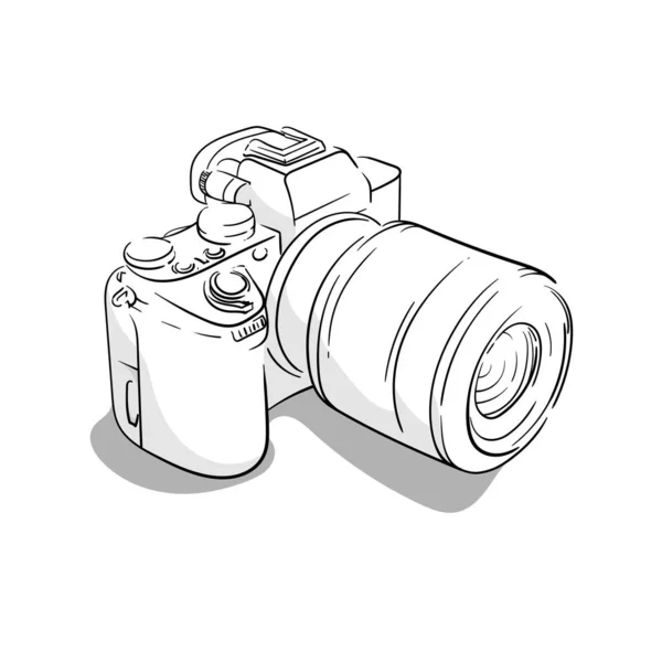 Линейное Искусство Дизайна Шаблонов Камер Всемирной Фотокампании — стоковый вектор